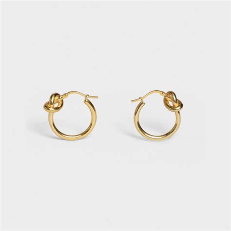 KNOT SMALL HOOPS IN BRASS WITH GOLD FINISH 